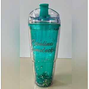 South Carolina Gamecocks Turquoise Green Plastic 32oz Glitter Tumbler Cup